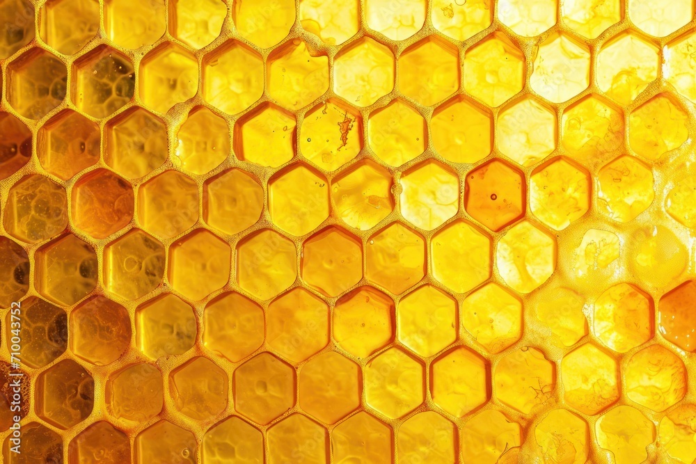 Natures Golden Symmetry, A Mesmerizing Close-Up of A Honeycomb Natures Golden Symmetry, A Mesmerizing Close-Up of A Honeycomb