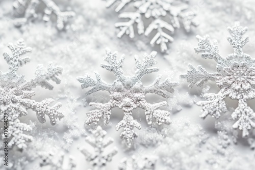 Ethereal Dance, Exquisite Snow Flakes Gently Unfolding on a Blank Canvas