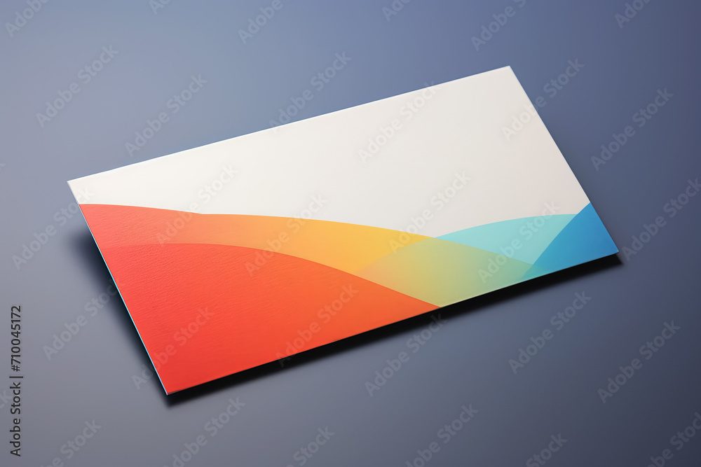 Colorful business card isolated on grey background. Generative Ai Colorful business card isolated on grey background. Generative Ai