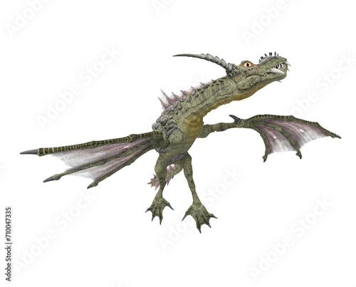 water dragon is floating on white background