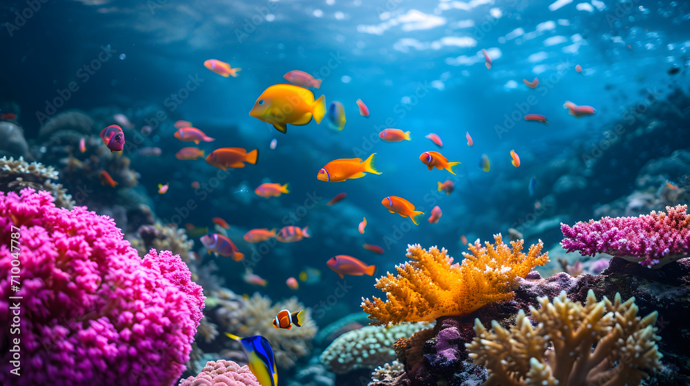 Fototapeta premium coral reef and fishes