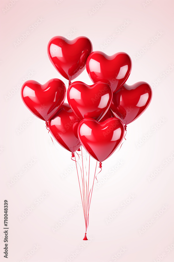valentine's heart balloons for delivery, in the style of colors, imitated material created with Generative Ai