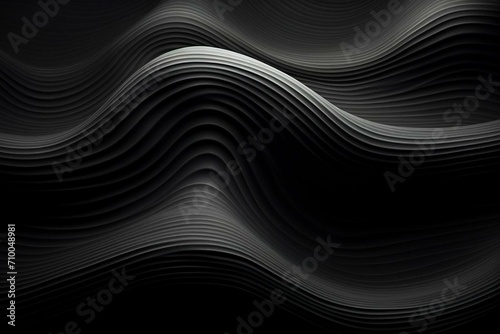 Artistic portrayal of a mysterious wave-like pattern in shades of darkness. Generative AI