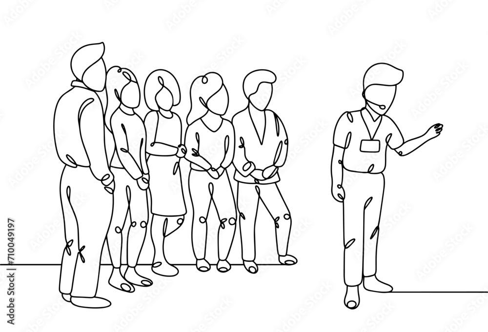 Guide. Excursion. Group of tourists Guide. Excursion. Group of tourists