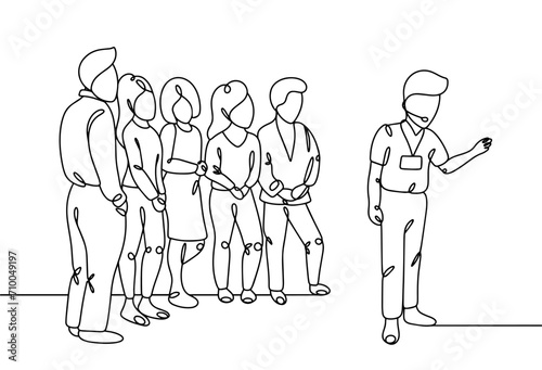 Guide. Excursion. Group of tourists
