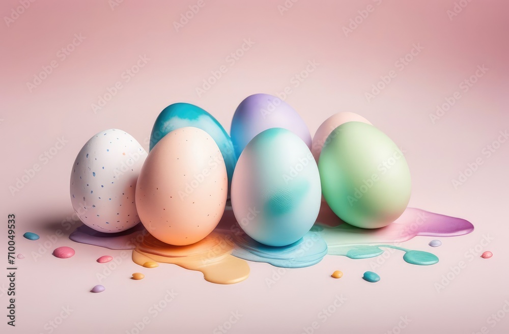 colorful Easter eggs on a pink background colorful Easter eggs on a pink background