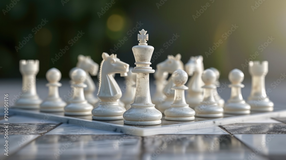 A plastic minimal chess board. Generative AI.