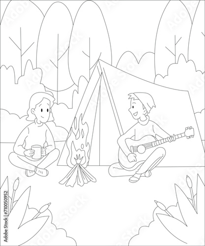 Beautiful Camping Coloring Pages For Kids 