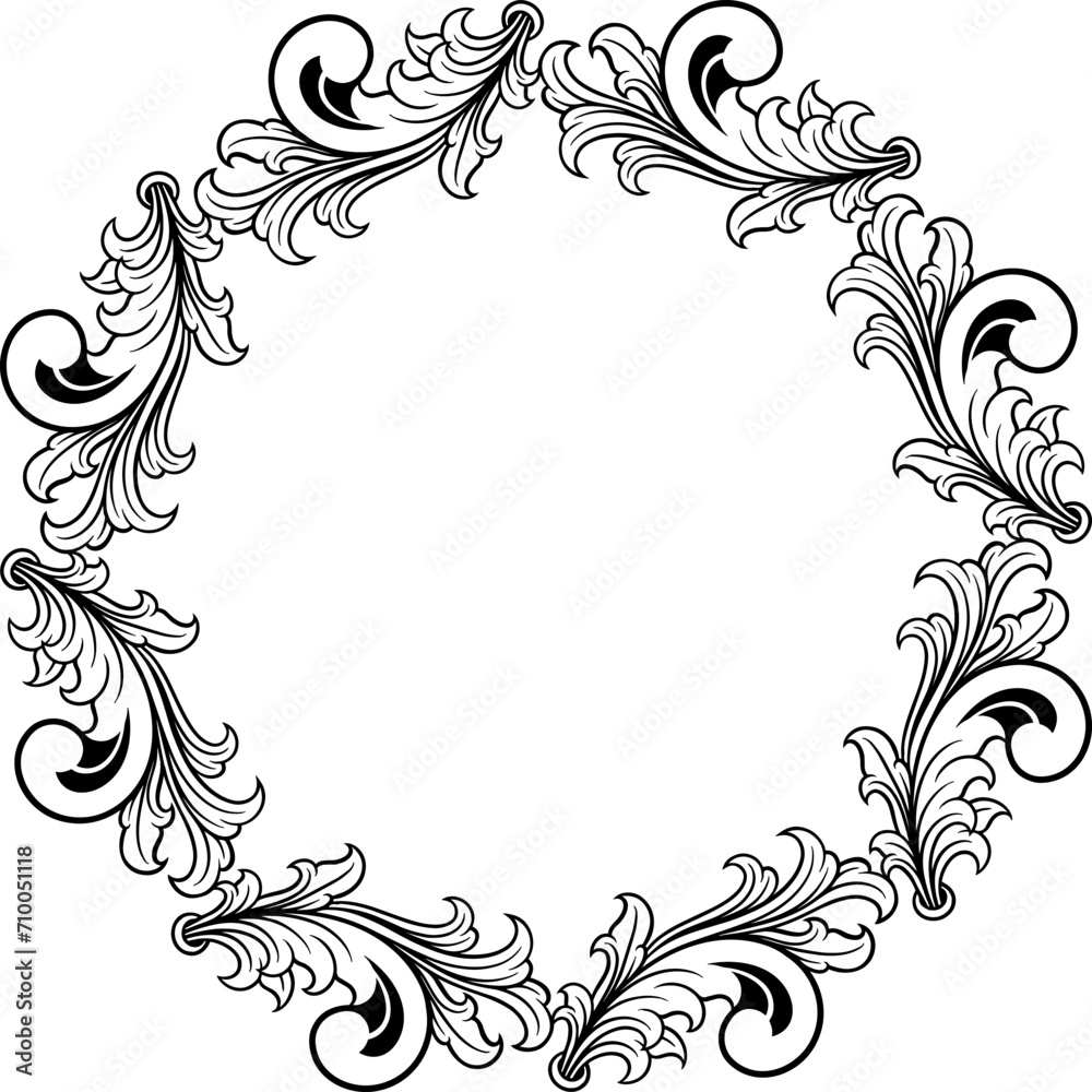 Round ornament frame for wedding. vector illustration Round ornament frame for wedding. vector illustration