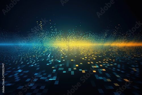 Arena blue and yellow lights background in vector