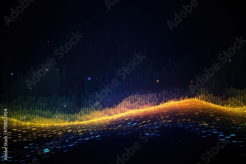 Arena blue and yellow lights background in vector