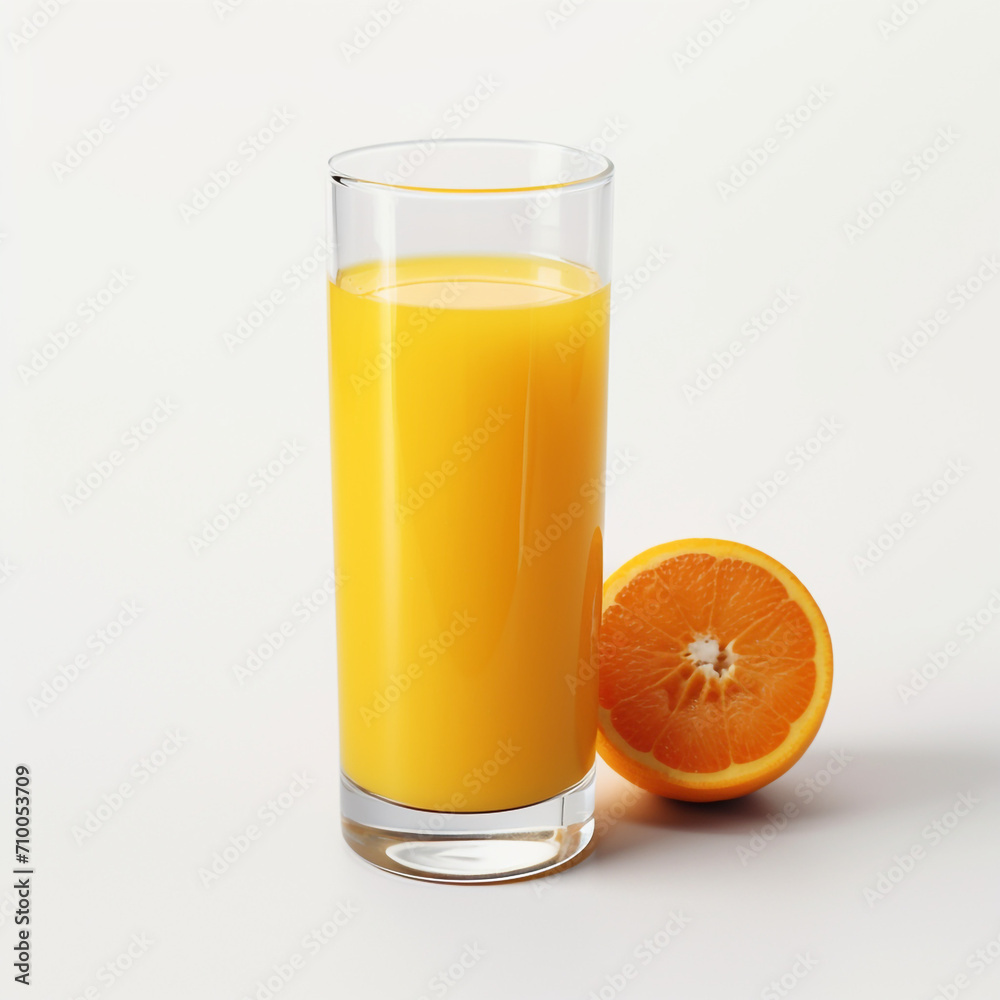 a glass of orange juice, white background created with Generative Ai a glass of orange juice, white background created with Generative Ai