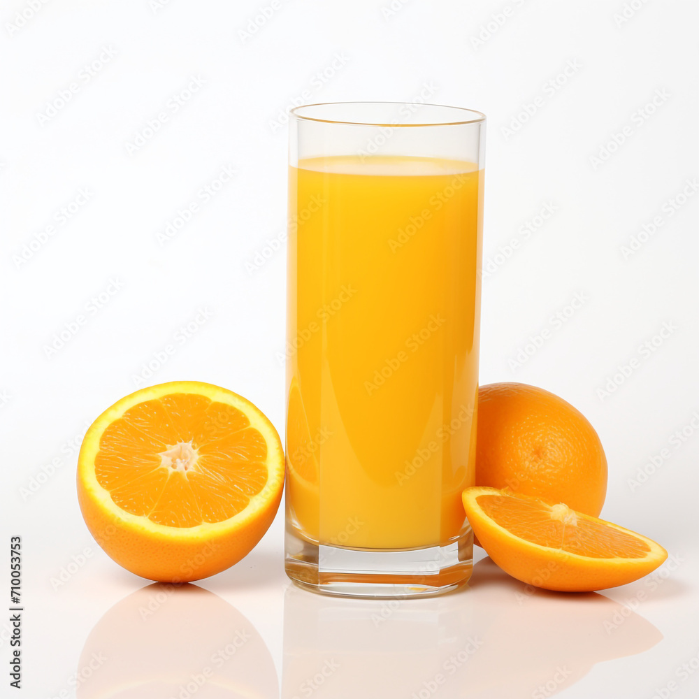 a glass of orange juice, white background created with Generative Ai a glass of orange juice, white background created with Generative Ai
