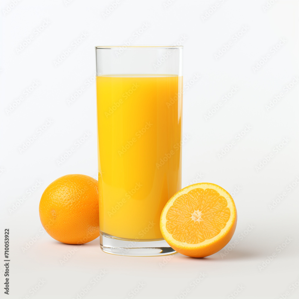 a glass of orange juice, white background created with Generative Ai a glass of orange juice, white background created with Generative Ai
