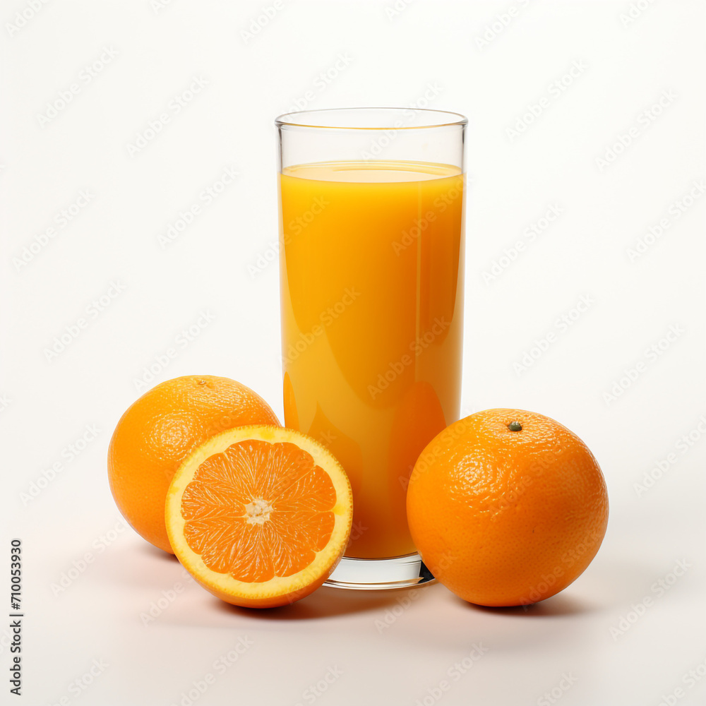 a glass of orange juice, white background created with Generative Ai a glass of orange juice, white background created with Generative Ai