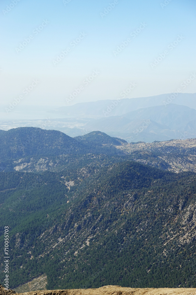 The panorama from Tahtali mountain, Antalya provence, Turkey	