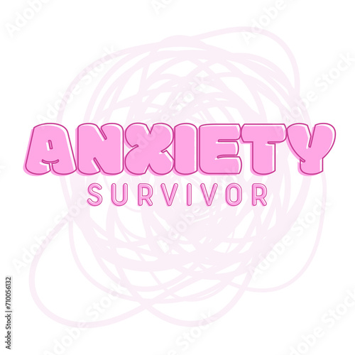 anxiety survivor light pink sticker