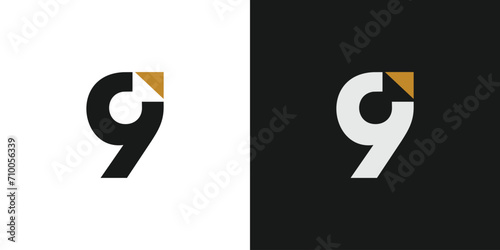 modern and unique Number 9 logo design photo