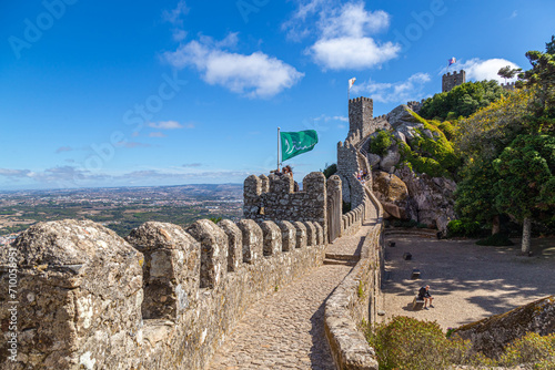 Ancient Moorish Castle  (Castelo dos Mouros). Sintra city,  Portugal. photo