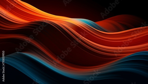 Abstract colorful gradient wave background in blue, orange and red colors for design concept. Retro futurism background.