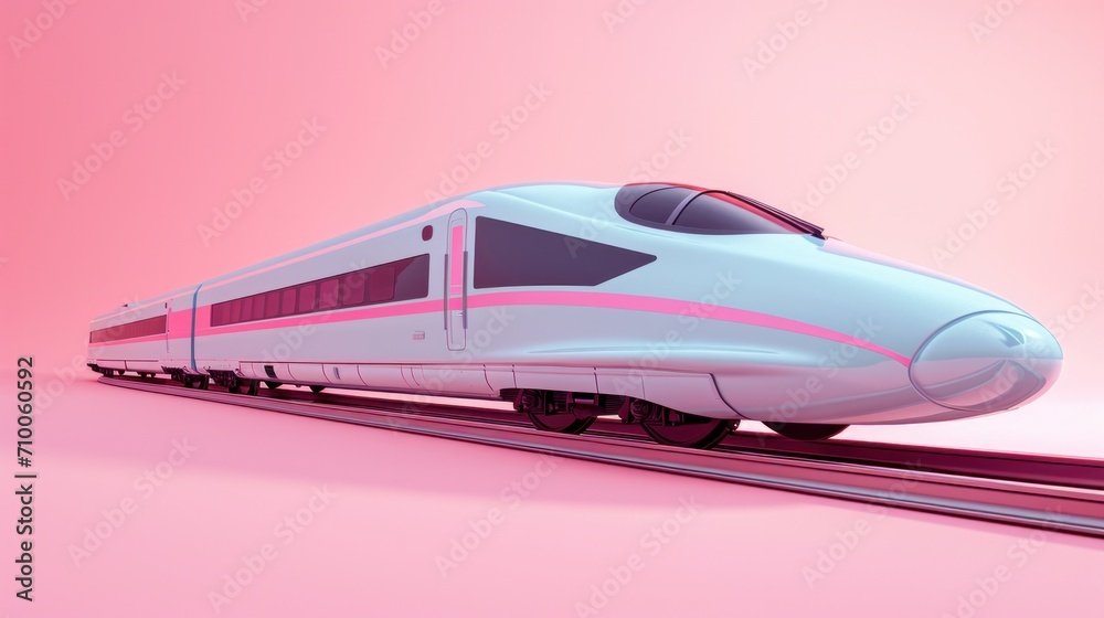 illustration of a cartoon-style bullet train, designed as a playful sky train toy