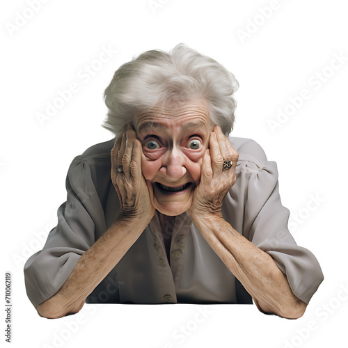 Old man with symptoms of Alzheimer's disease on transparent background PNG. Alzheimer's disease concept with increasing volume.
