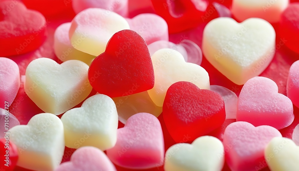 moltitude of pink and red heart shaped candies closeup moltitude of pink and red heart shaped candies closeup