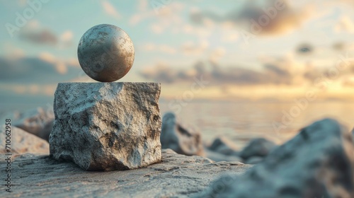 Sphere balancing on the edge of a cube