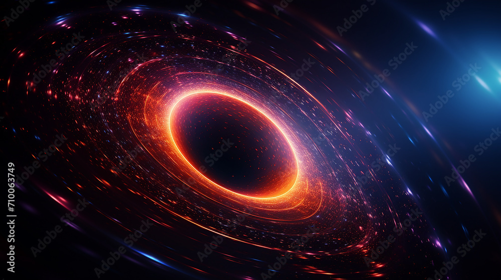 Abstract background of black hole in space luminous swirling. Elegant glowing circle. Sparking particle. Space tunnel Abstract background of black hole in space luminous swirling. Elegant glowing circle. Sparking particle. Space tunnel