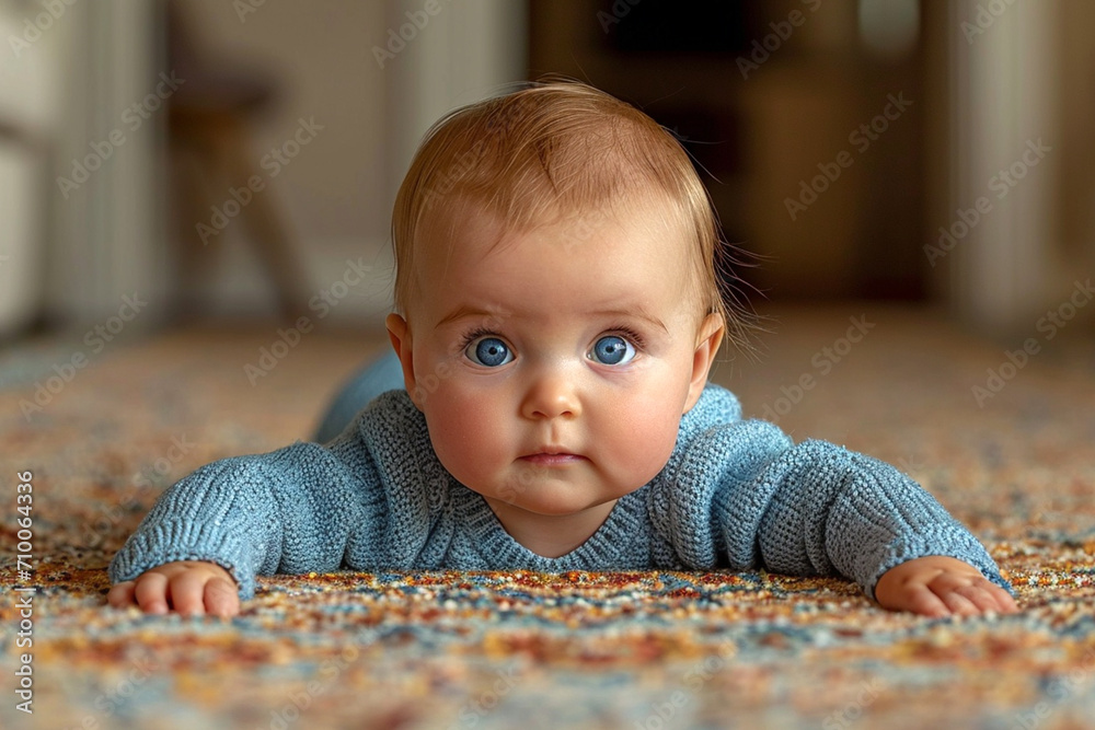 Portrait of a crawling baby Portrait of a crawling baby