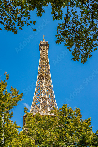Low angle shot of the Eiffel Tower in Paris, France