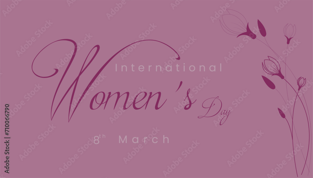 Vector international women's day, happy women's day march 8 text with woman or women's day poster, banner design.