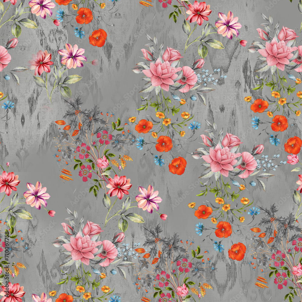 most beautiful and pastel flower seamless textile pattern design for print and elegant floral abstract