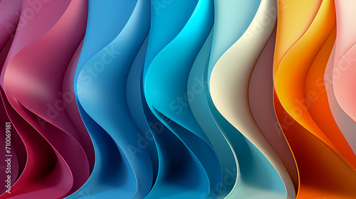 Colorful abstract background with curved lines. 3d rendering, 3d illustration.