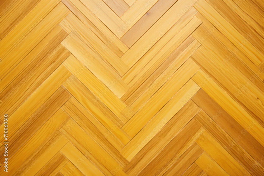 Yellow oak wooden floor background. Herringbone pattern parquet backdrop  - obrazy, fototapety, plakaty 