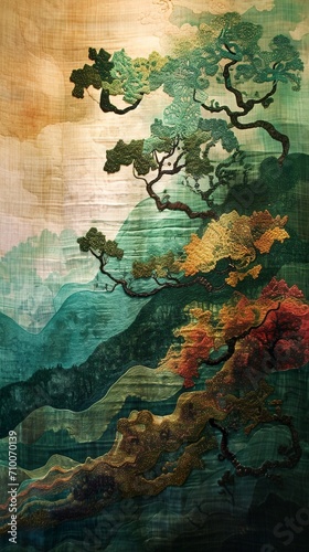 zen weaving art fiber art gauzy fabrics  © Pekr
