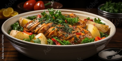 Chicken Stew Elegance - A Culinary Embrace of Tender Chicken, Potatoes, and Peruvian Spices 