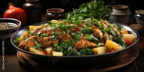 Chicken Stew Elegance - A Culinary Embrace of Tender Chicken, Potatoes, and Peruvian Spices 