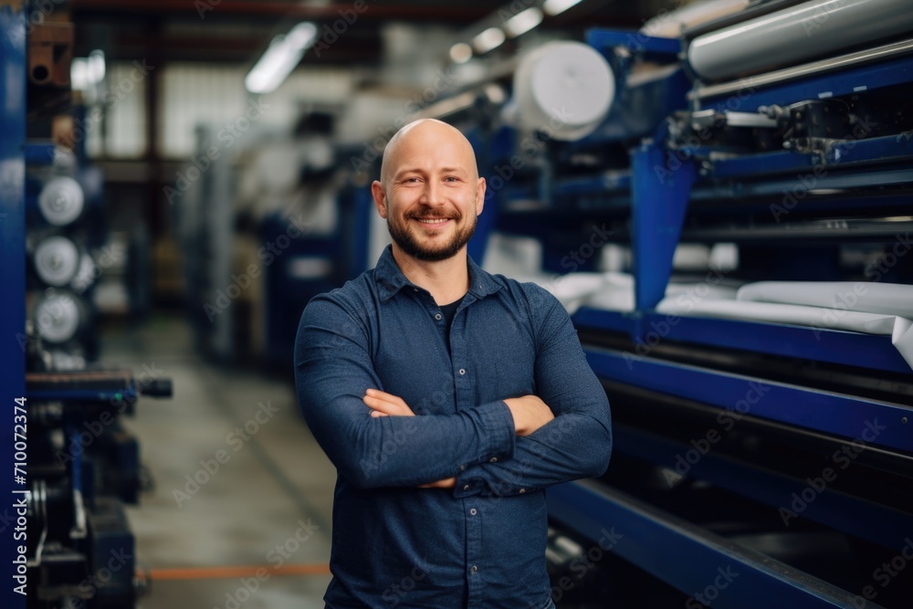 Portrait of a owner of printing factory Portrait of a owner of printing factory