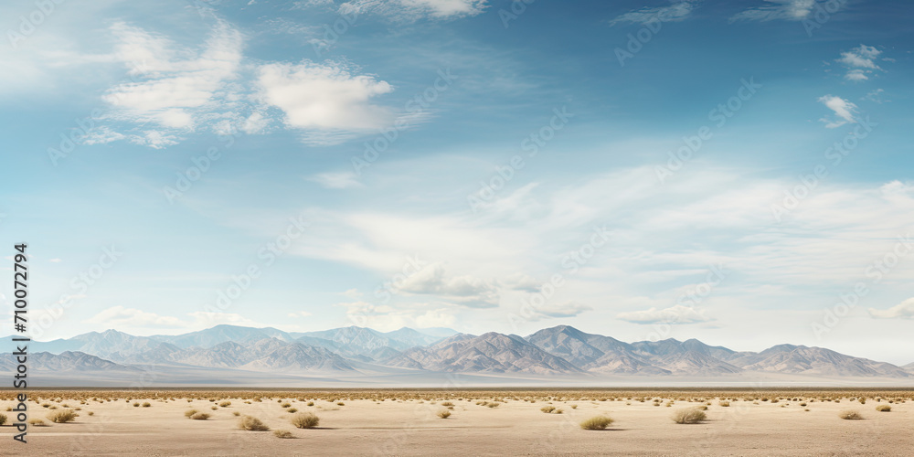 Mojave Desert Mountain Scenery. From a distance mountain scene. 