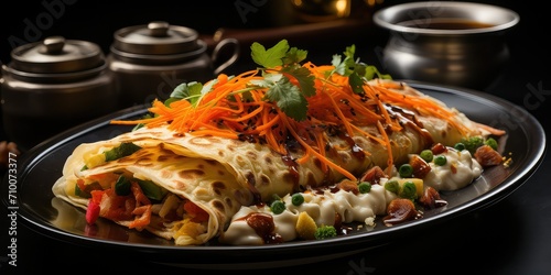 Dosa Mastery - Culinary Artistry of Crispy Rice Crepes, a Flavorful Symphony 