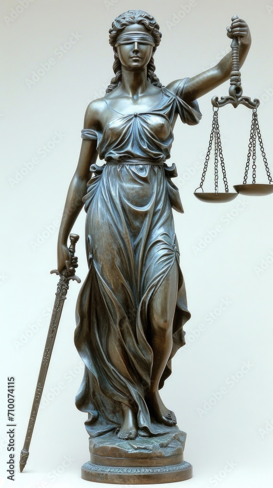 A statue of lady justice holding a sword and scales A statue of lady justice holding a sword and scales