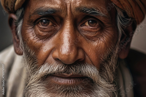 portrait of a poor old Indian man  © Shavinda