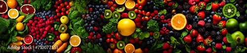 Image of a lot of fruits  berries and citrus fruits as a background