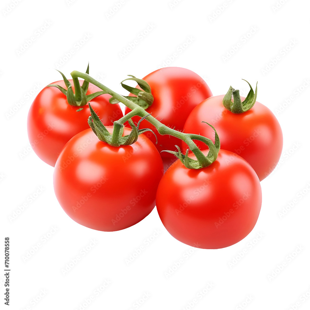 Tomatoes cluster isolated on transparent and white background Tomatoes cluster isolated on transparent and white background