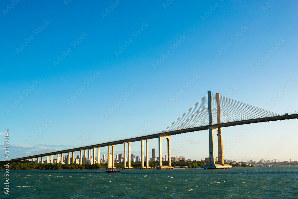 Newton Navarro Bridge Over the Potenji River in Natal City, Brazil