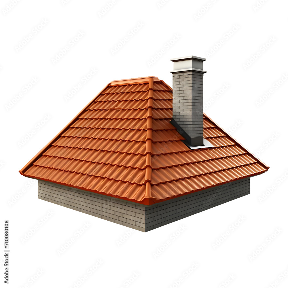 Naklejka premium Tile roof chimney isolated on transparent background