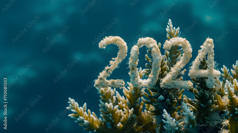 Fototapeta premium 2024 coral underwater background