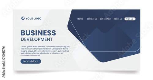 Abstract background for landing page web template. Trendy abstract design template with a dynamic blue gradient