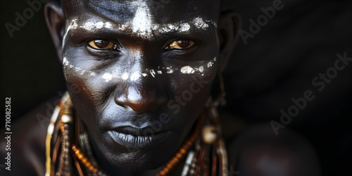 studio portrait of an African tribal man